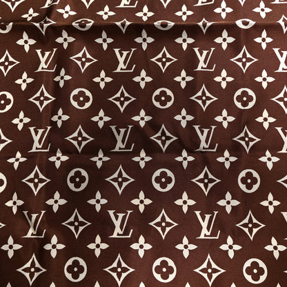Louis Vuitton Silk Monogram Square Scarf Beige Brown 7 of 10