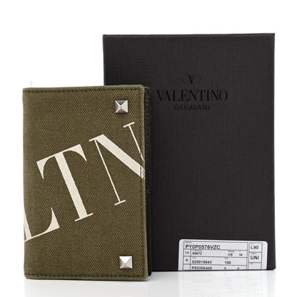 Valentino Garavani Canvas Rockstud VLTN Bi-Fold Wallet Olive 11 of 11