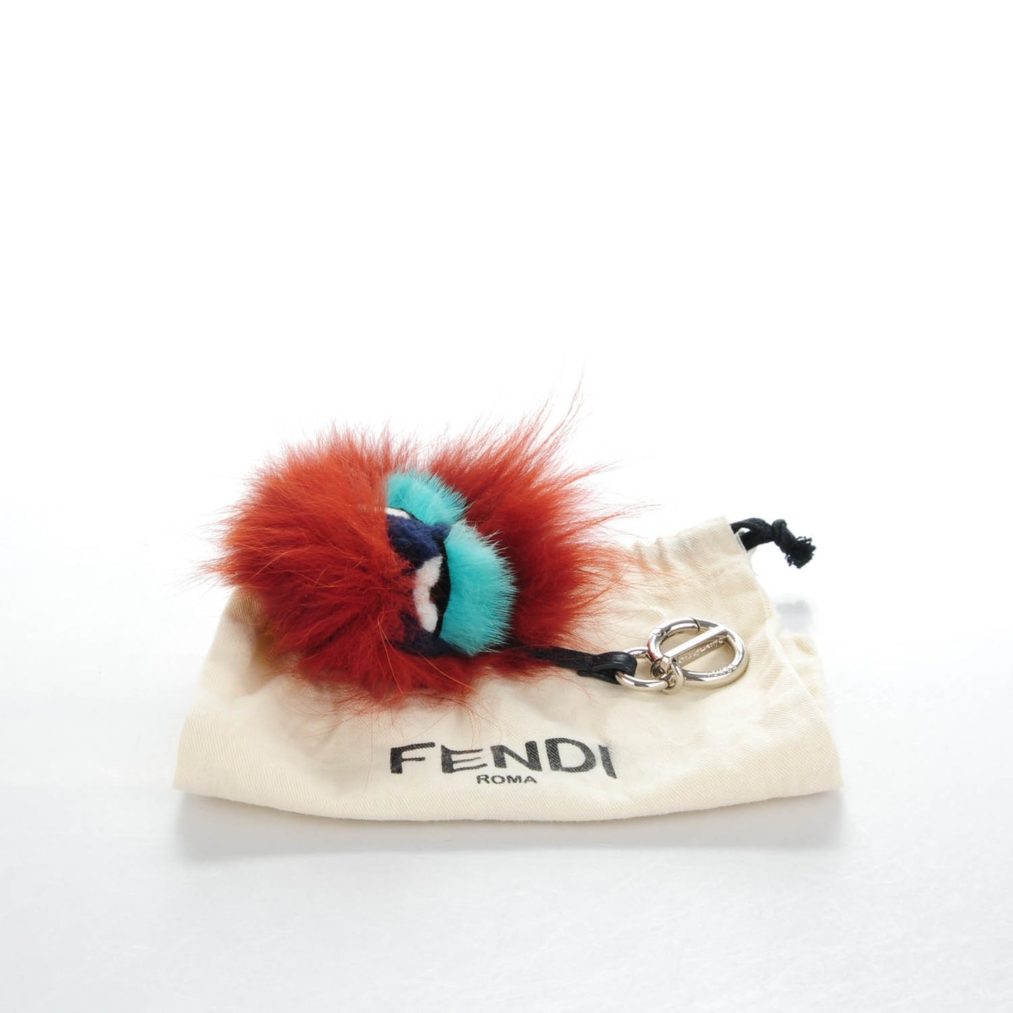 Fox Mink Rabbit Fur Vitello Dolce Blueminous Monster Bag Bug Charm Rust Turquoise