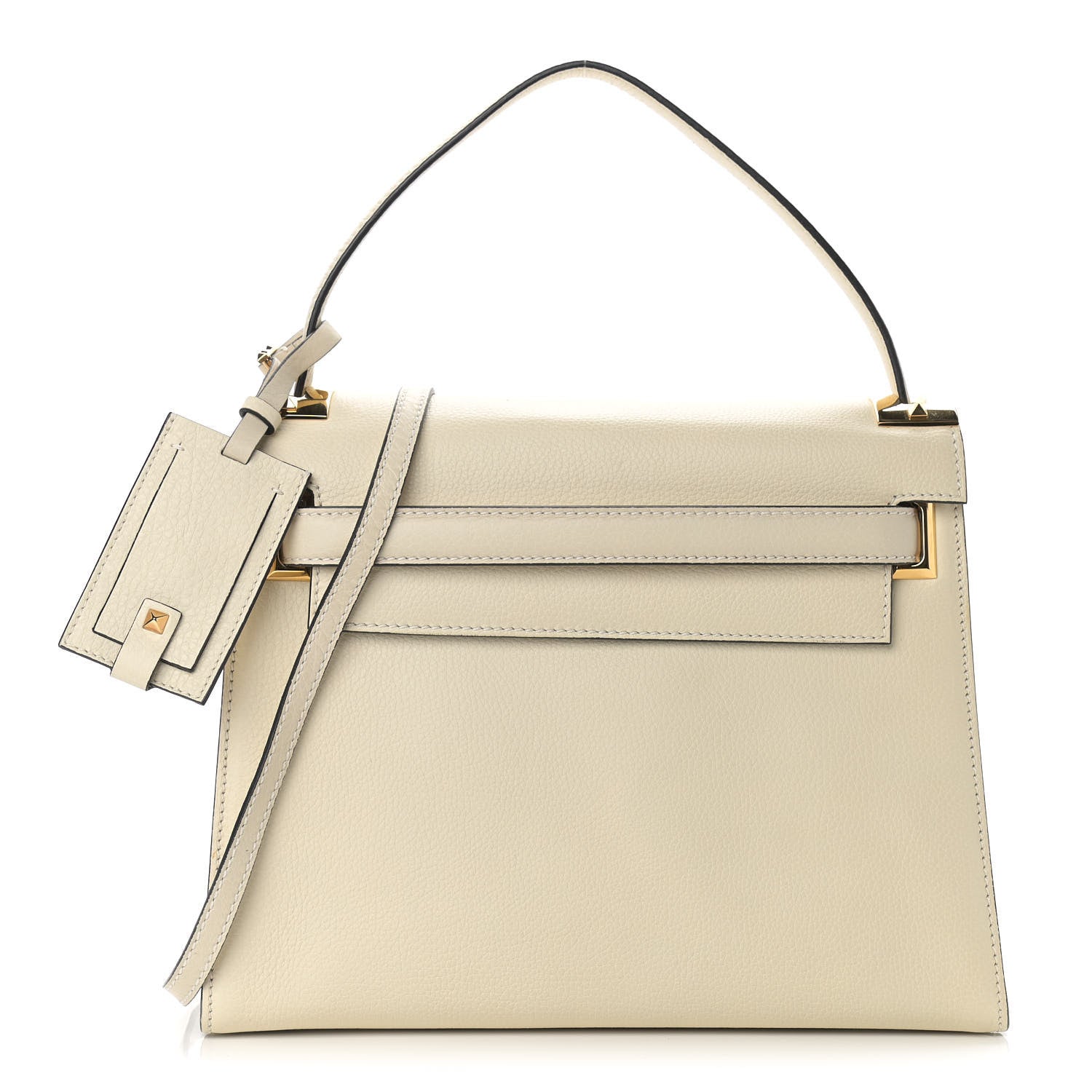 Valentino Garavani Grained Calfskin Medium My Rockstud Frame Bag Light Ivory 1 of 8