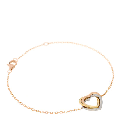 Cartier 18K Pink Yellow White Gold Trinity Heart Bracelet 1 of 3