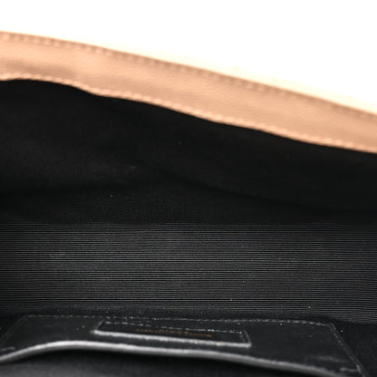 Saint Laurent Grain De Poudre Textured Mixed Matelasse Triquilt Small Monogram Satchel Dark Beige 5 of 13