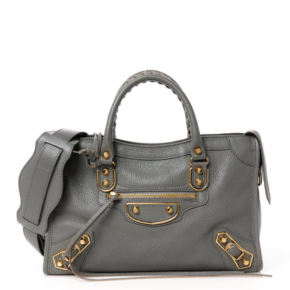 Balenciaga Chevre Gold Metallic Edge Hardware S City Gris Acier 1 of 11