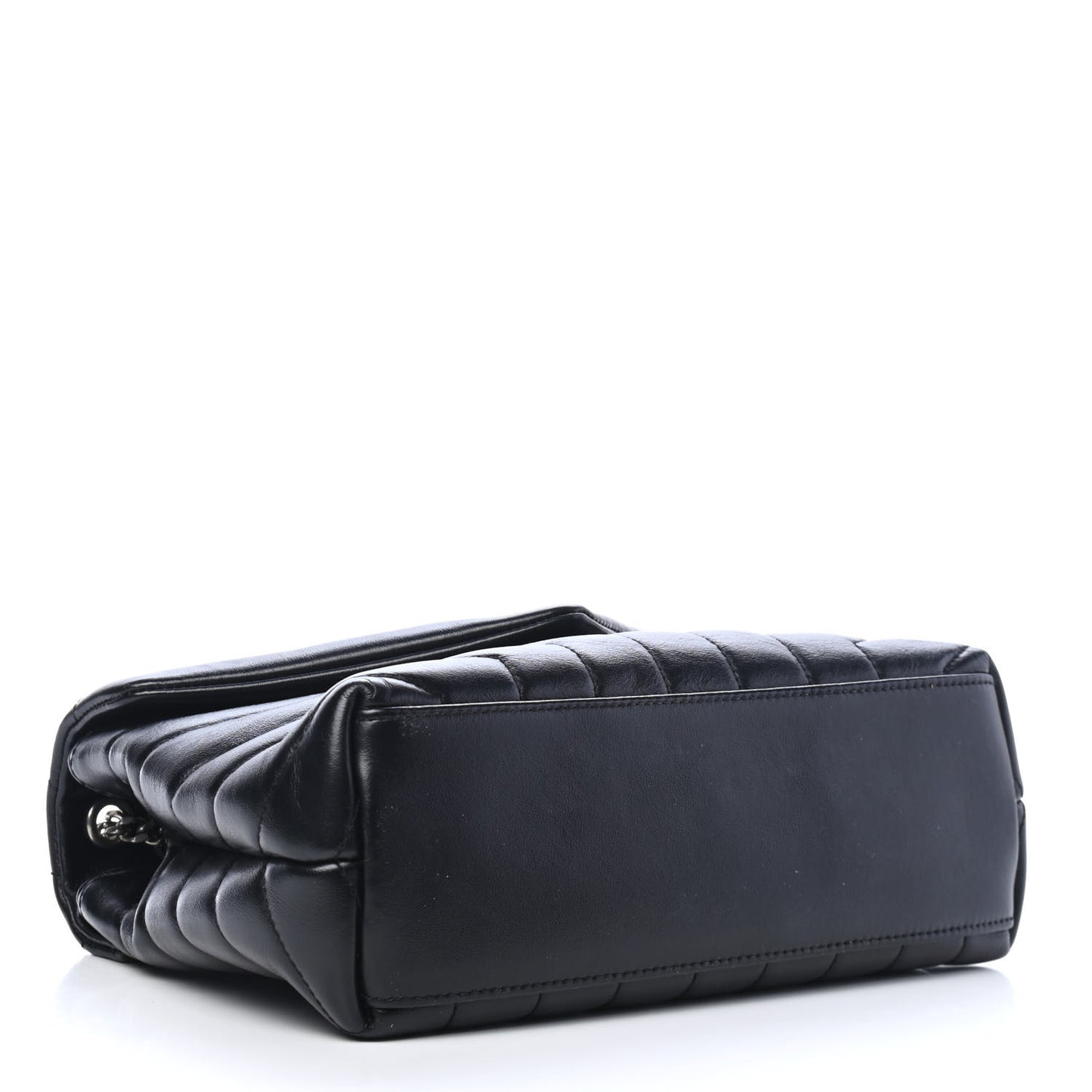 Calfskin Y Quilted Monogram Small Loulou Chain Satchel Black