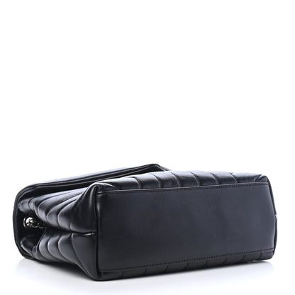 Saint Laurent Calfskin Y Quilted Monogram Small Loulou Chain Satchel Black 3 of 4