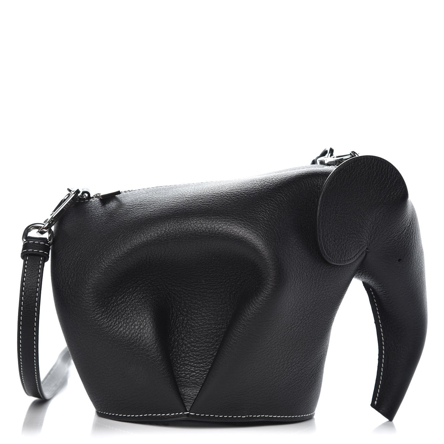 Calfskin Mini Elephant Crossbody Bag Black