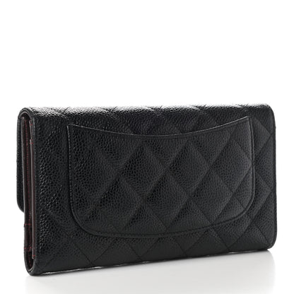 Chanel Caviar Quilted Long Flap Wallet Black 4 of 8