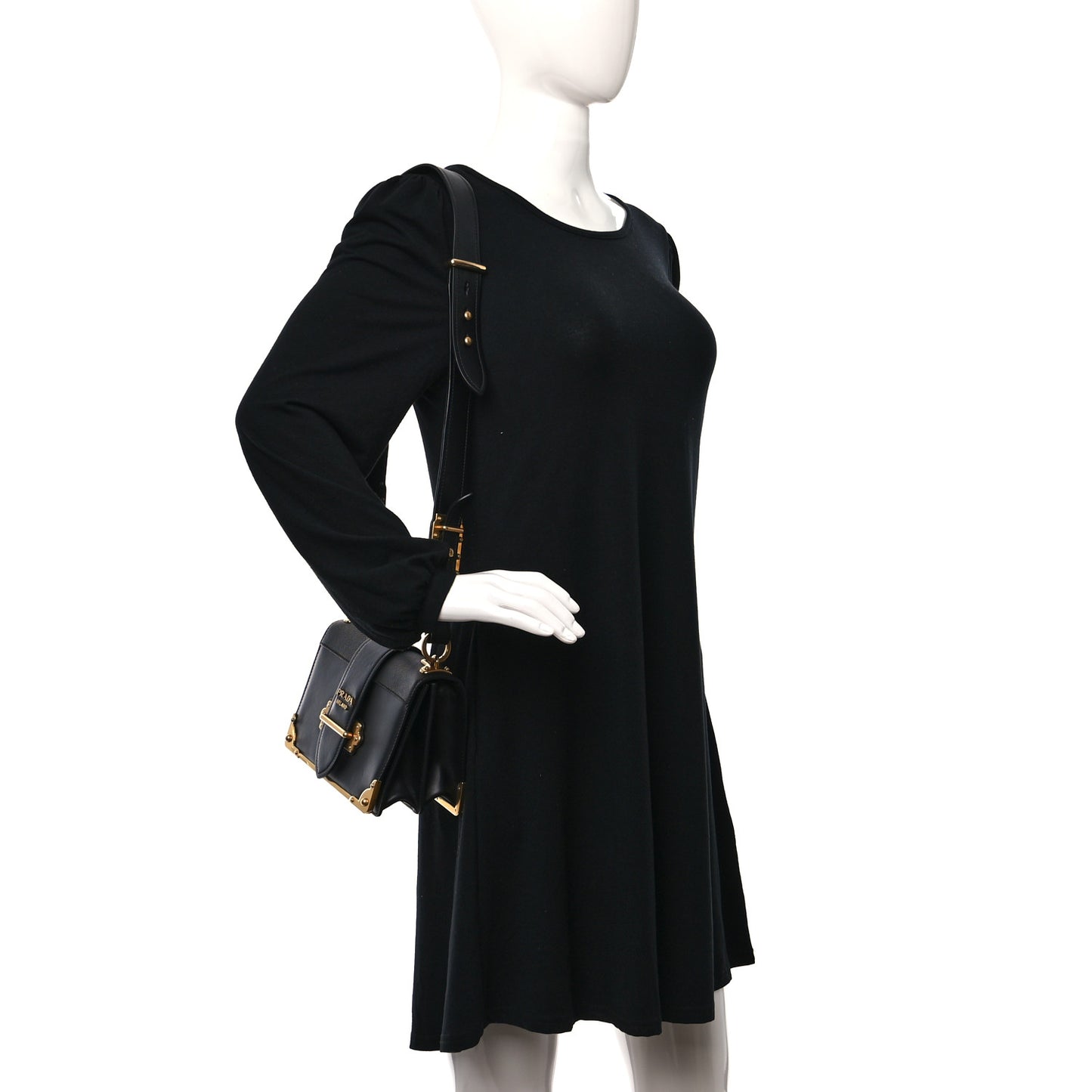 City Calf Saffiano Cahier Bag Black