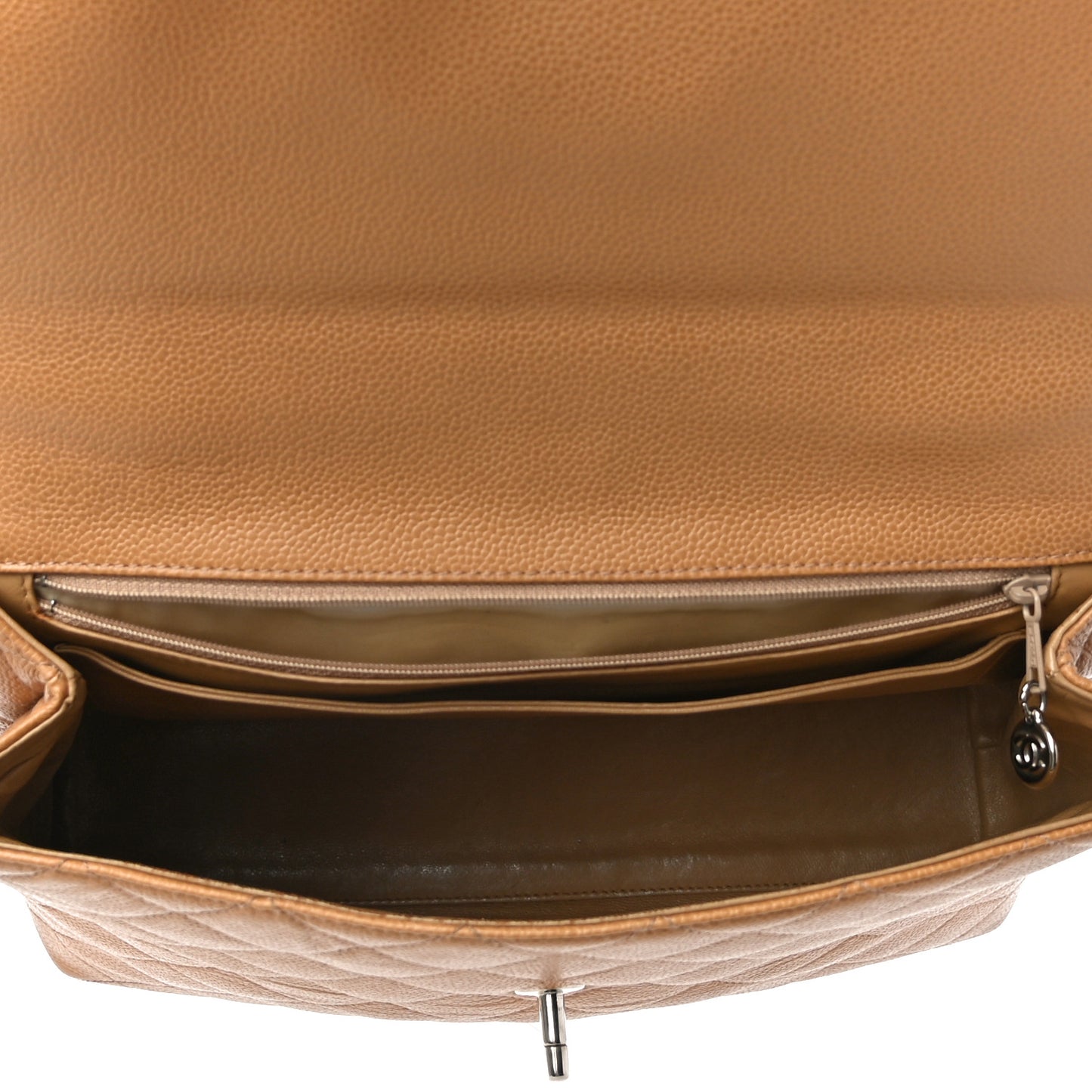 Caviar Quilted Jumbo Kelly Flap Beige