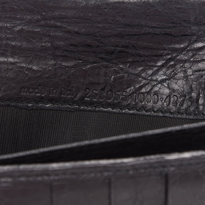 Balenciaga Agneau Giant 12 Silver Hardware Continental Wallet on Strap Black 7 of 10