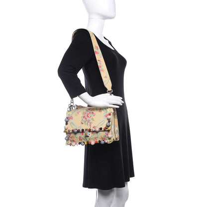 Fendi Vitello Marie Antoinette Print Rosebud Kan I Shoulder Bag Panna Multicolor 2 of 9