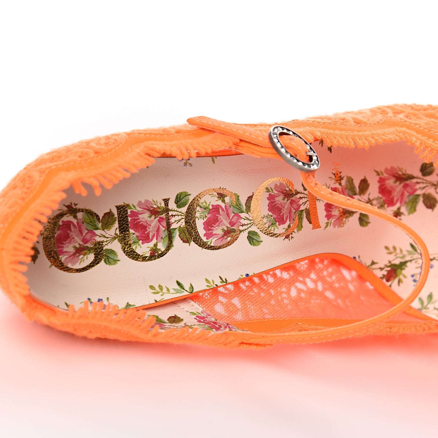 Lace Pizzo Venice Pumps 36.5 Orange Fluo