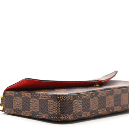 Louis Vuitton Damier Ebene Pochette Felicie Chain Wallet 10 of 11