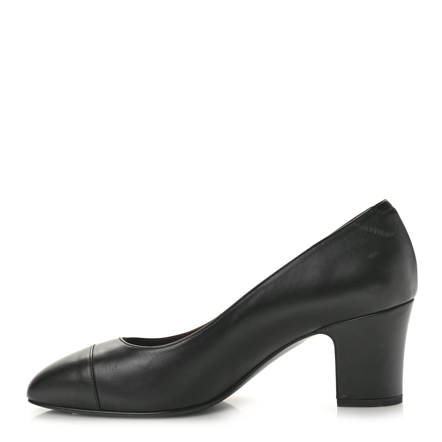 Lambskin Cap Toe CC Uniform Pumps 39 Black