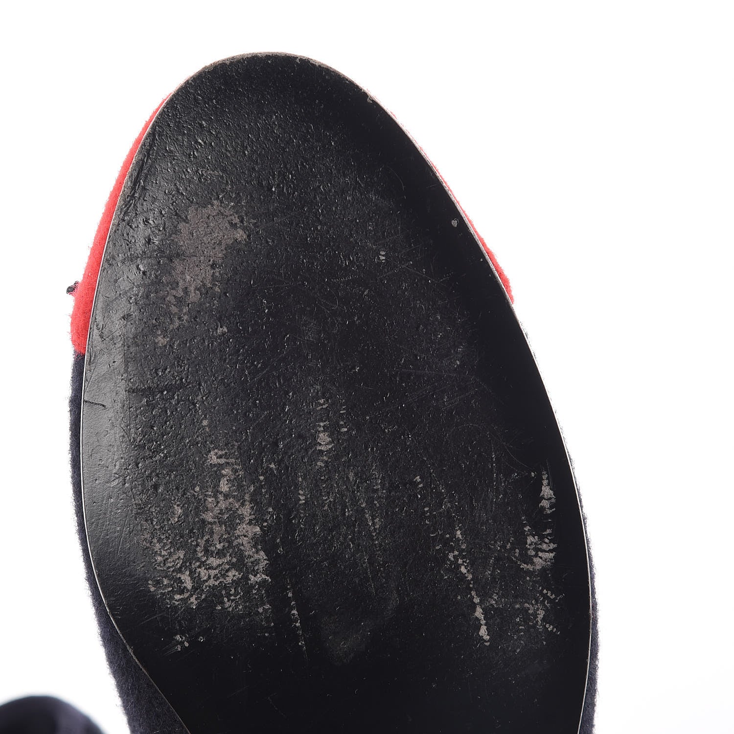 Chanel Felt Suede Cap Toe CC Ballerina Flats 36 Blue Red 10 of 15