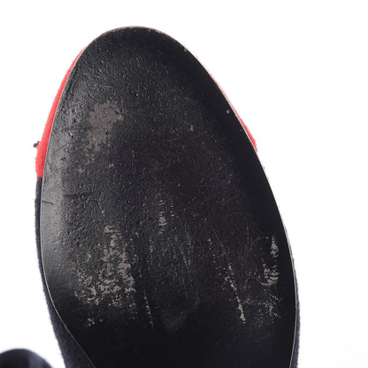Chanel Felt Suede Cap Toe CC Ballerina Flats 36 Blue Red 10 of 15