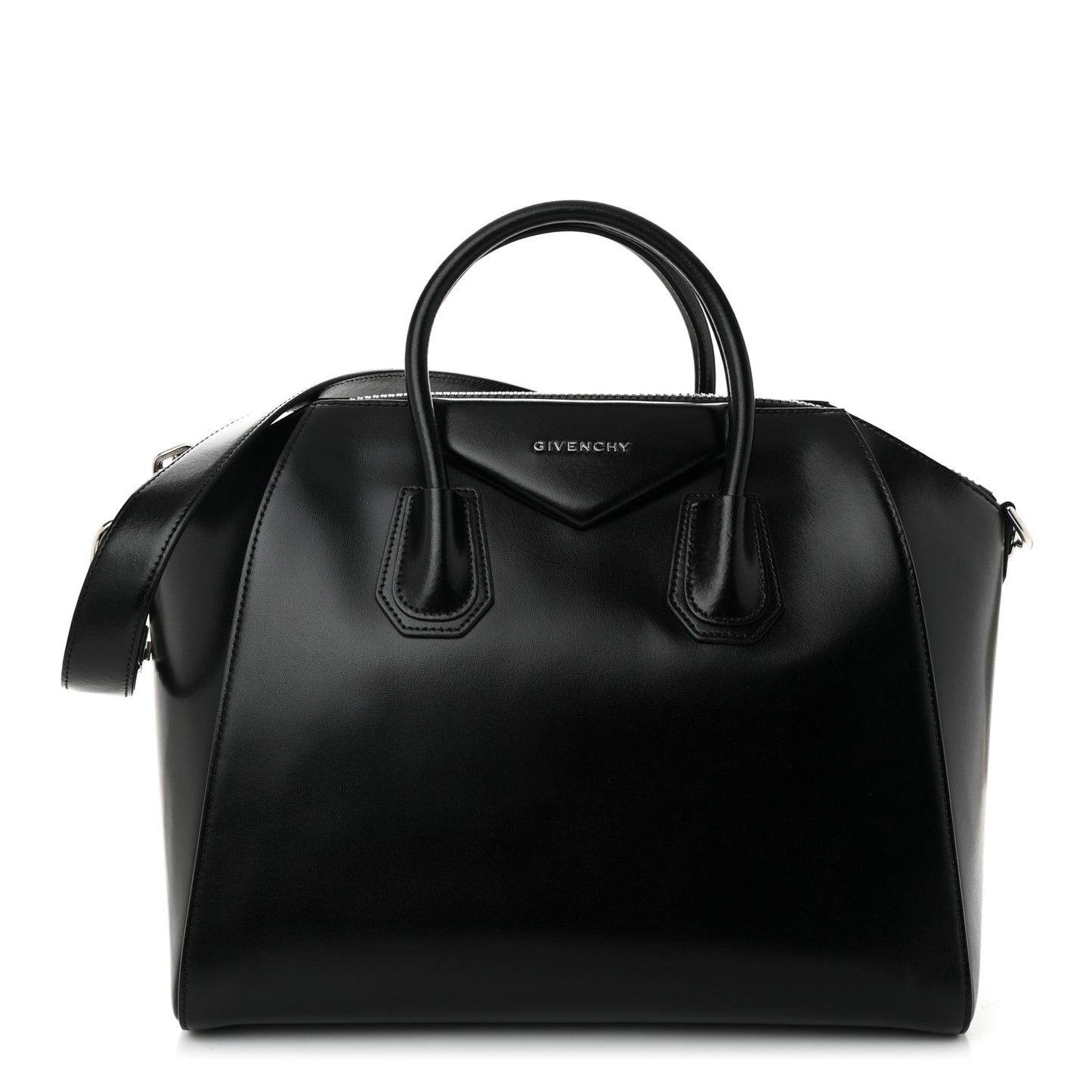 Shiny Lord Calfskin Medium Antigona Black