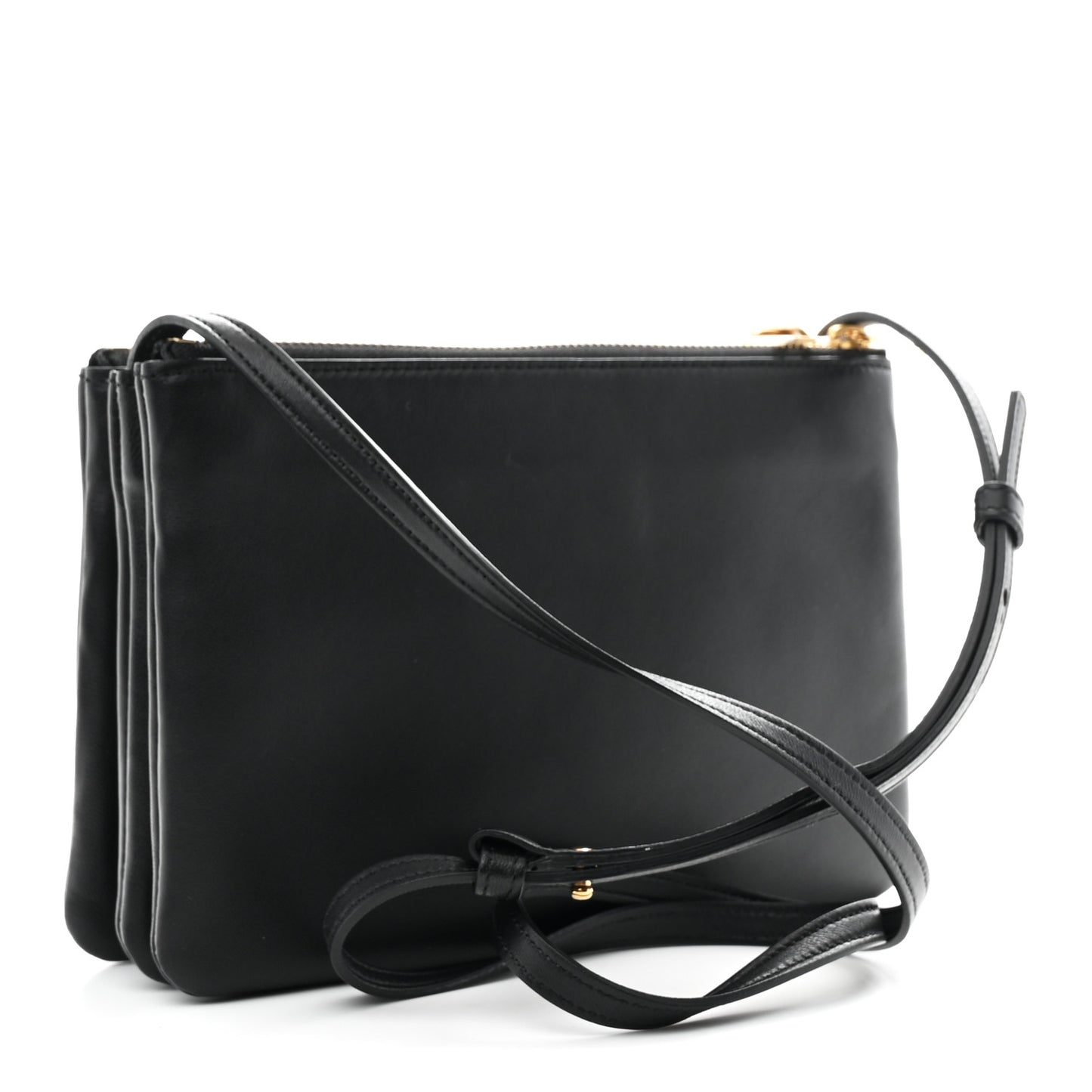 Lambskin Small Trio Crossbody Bag Black
