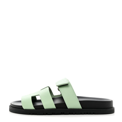 Hermes Epsom Womens Chypre Sandals 38 Vert Jade 1 of 9