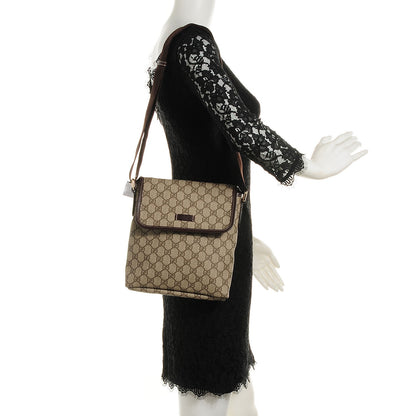 Gucci GG Plus Monogram Small Flap Messenger Bag Beige Dark Brown 2 of 7