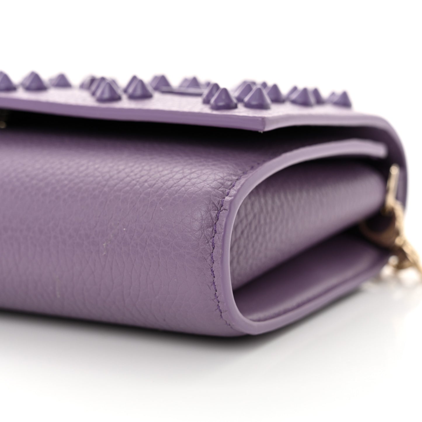 Calfskin Spikes Loubinthesky Paloma Clutch Parme