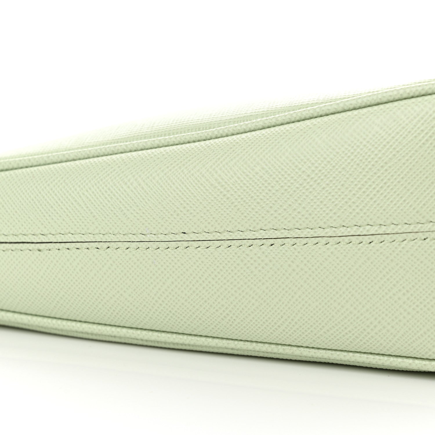 Prada Saffiano Lux Triangle Logo Embossed Mini Triangle Bag Acqua 8 of 9