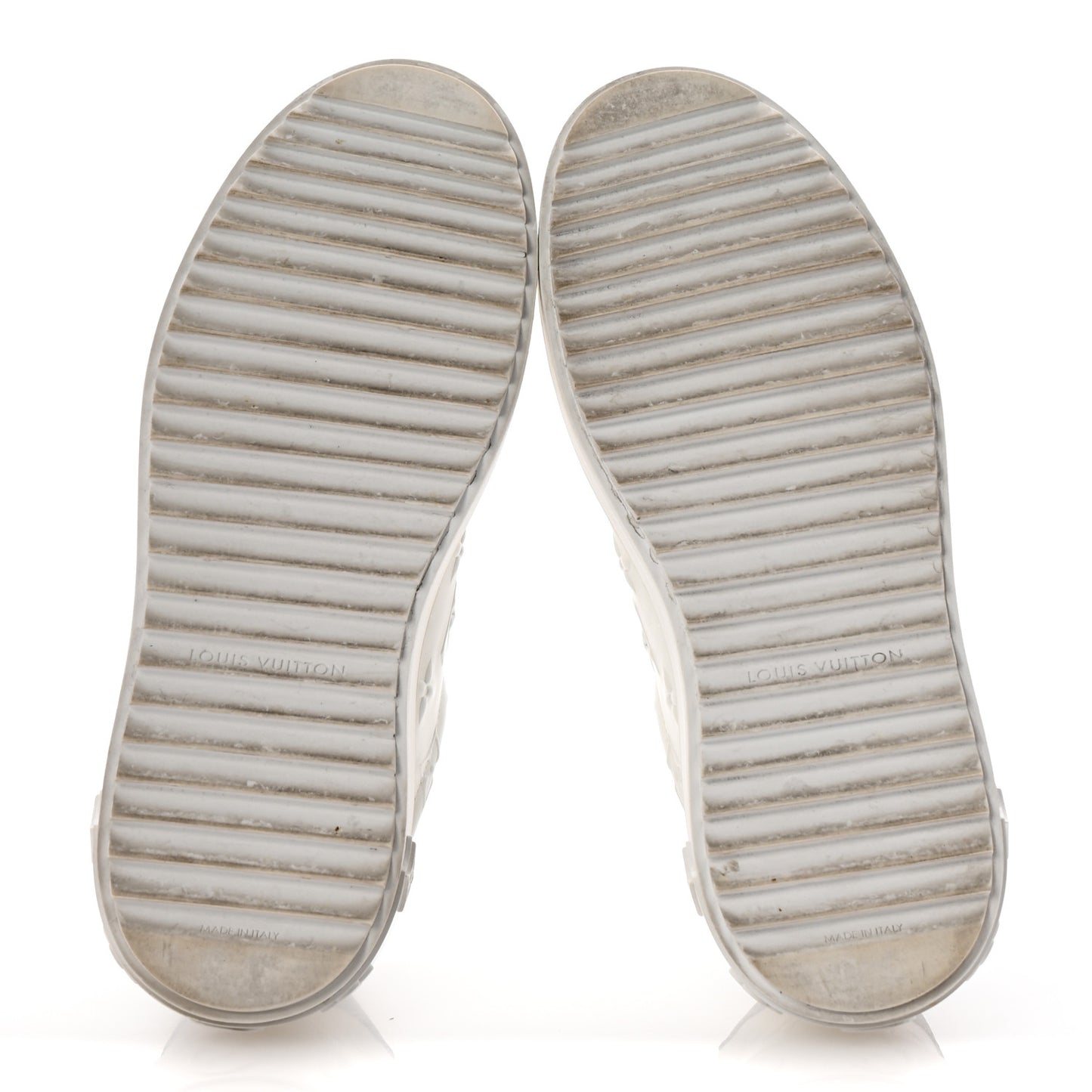 Lambskin Embossed Monogram Time Out Sneakers 36 White