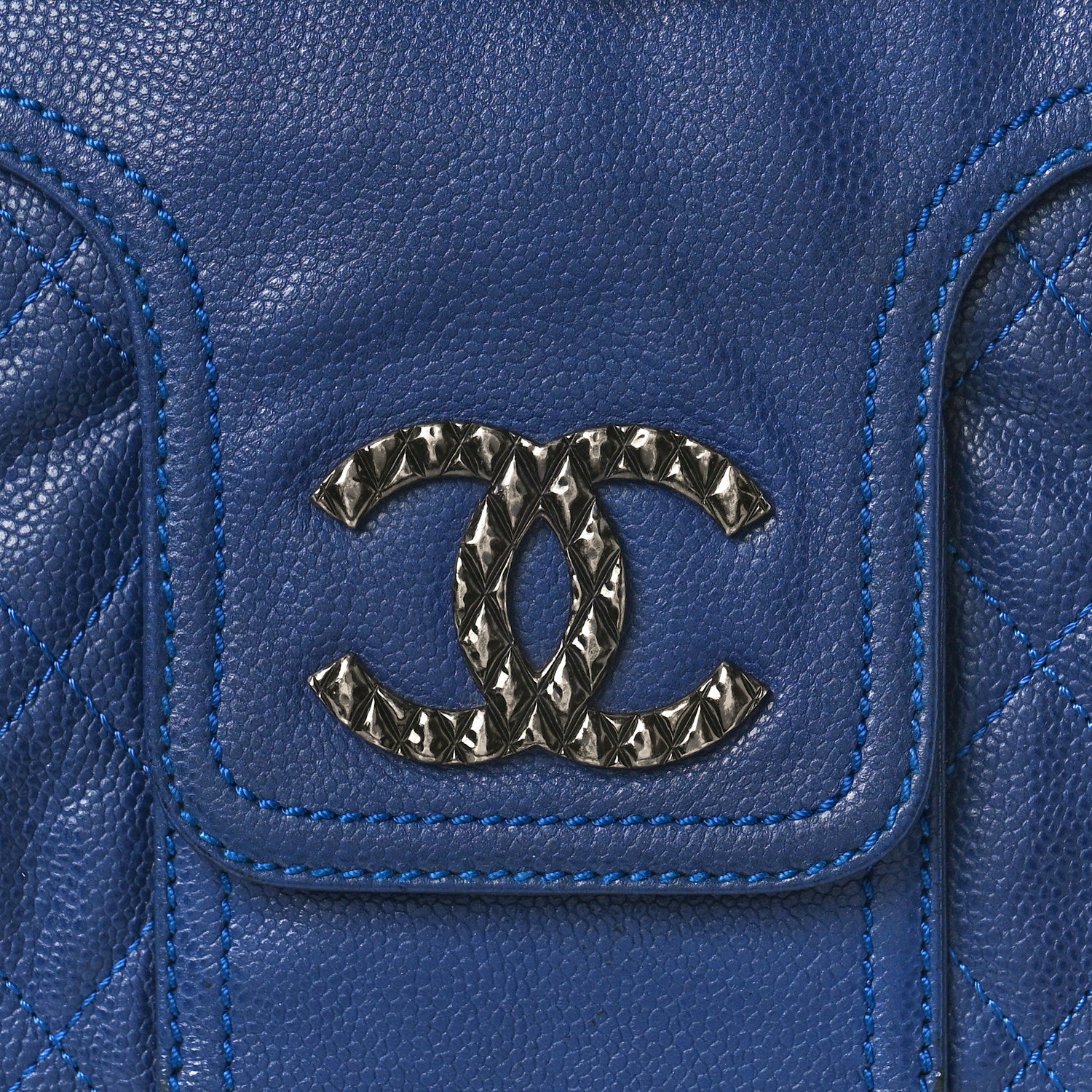 Chanel Glazed Caviar Coco Rider Flap Hobo Navy Blue 7 of 11