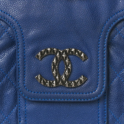 Chanel Glazed Caviar Coco Rider Flap Hobo Navy Blue 7 of 11