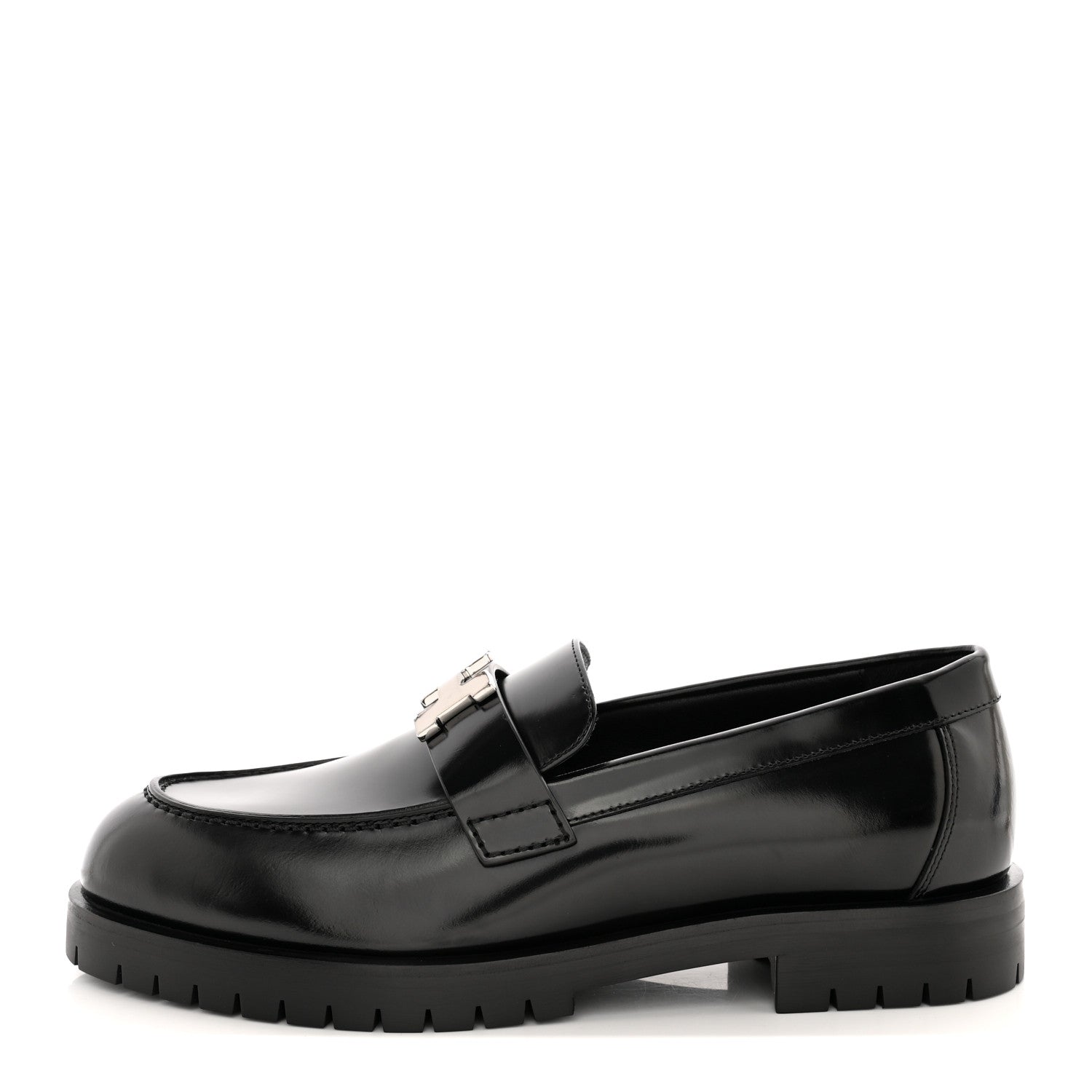 Hermes Calfskin Womens Faubourg Loafers 36 Black 1 of 9