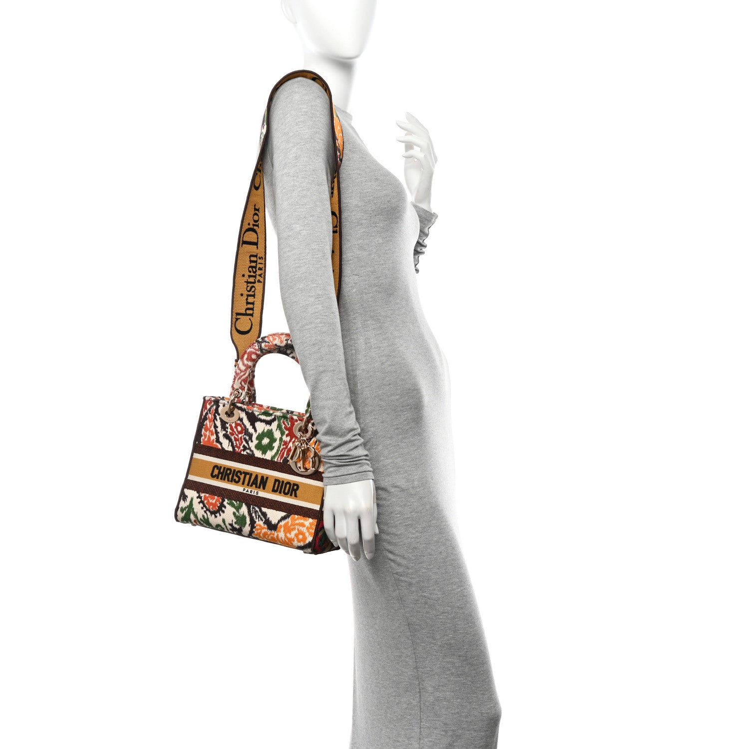 Christian Dior Canvas Embroidered Paisley Medium Lady D-Lite Multicolor 2 of 10
