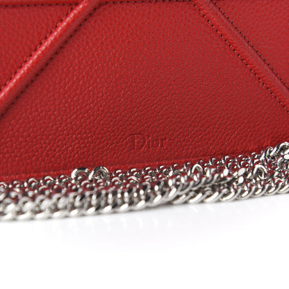 Christian Dior Grained Calfskin Diorama Wallet on Chain Pouch Rouge Vif 11 of 14