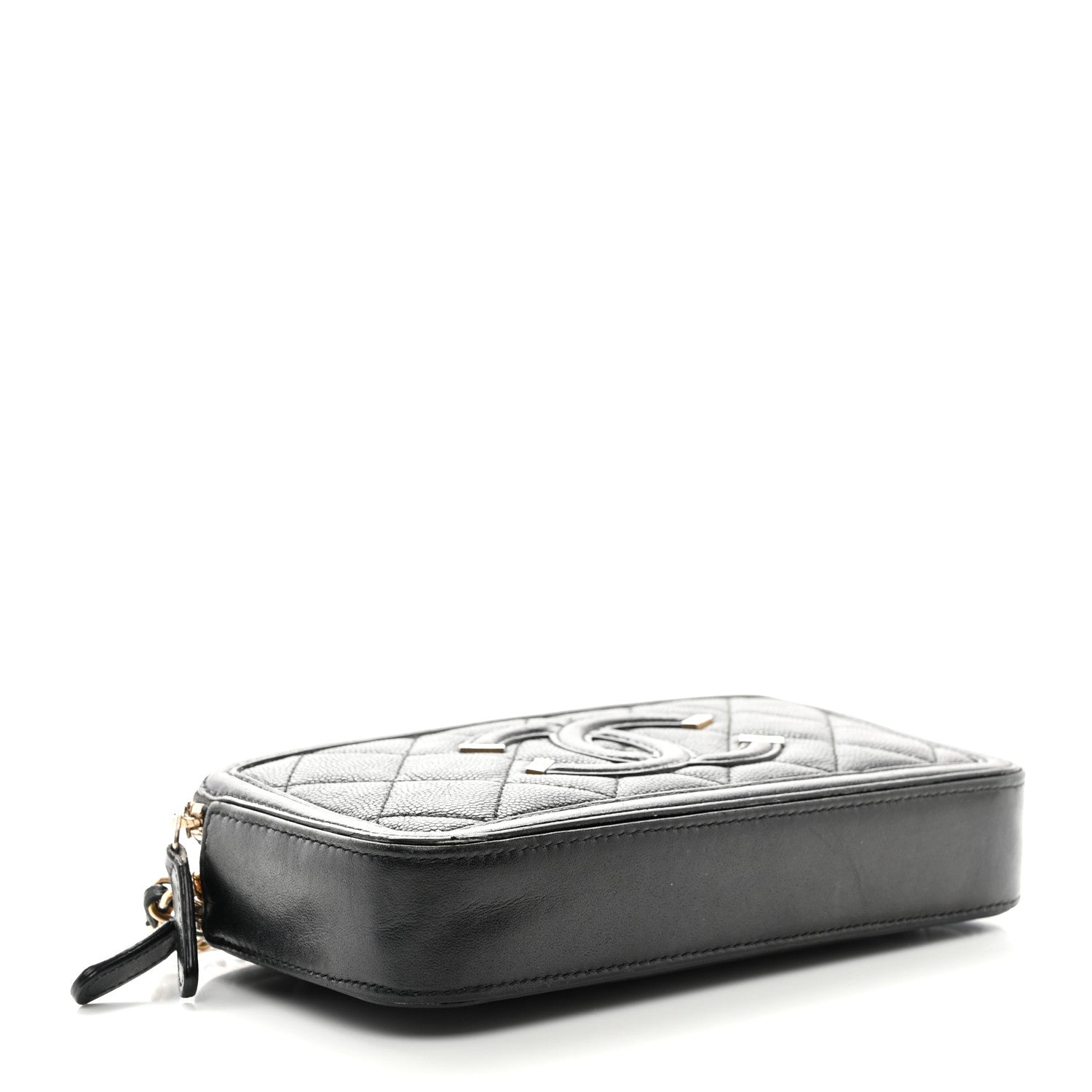Chanel Caviar Quilted CC Filigree Clutch With Chain Black 4 of 13