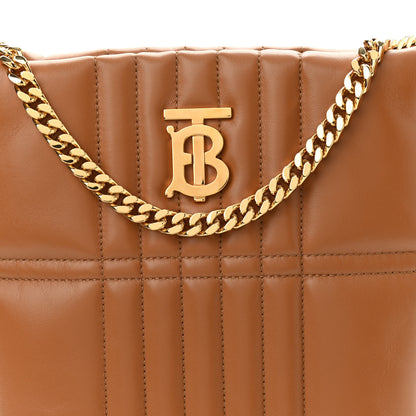 Burberry Lambskin Quilted Small Lola Bucket Bag Maple Brown 6 of 8