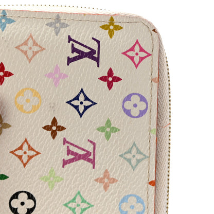 Louis Vuitton Monogram Multicolor Zippy Coin Purse Wallet White Litchi 13 of 15
