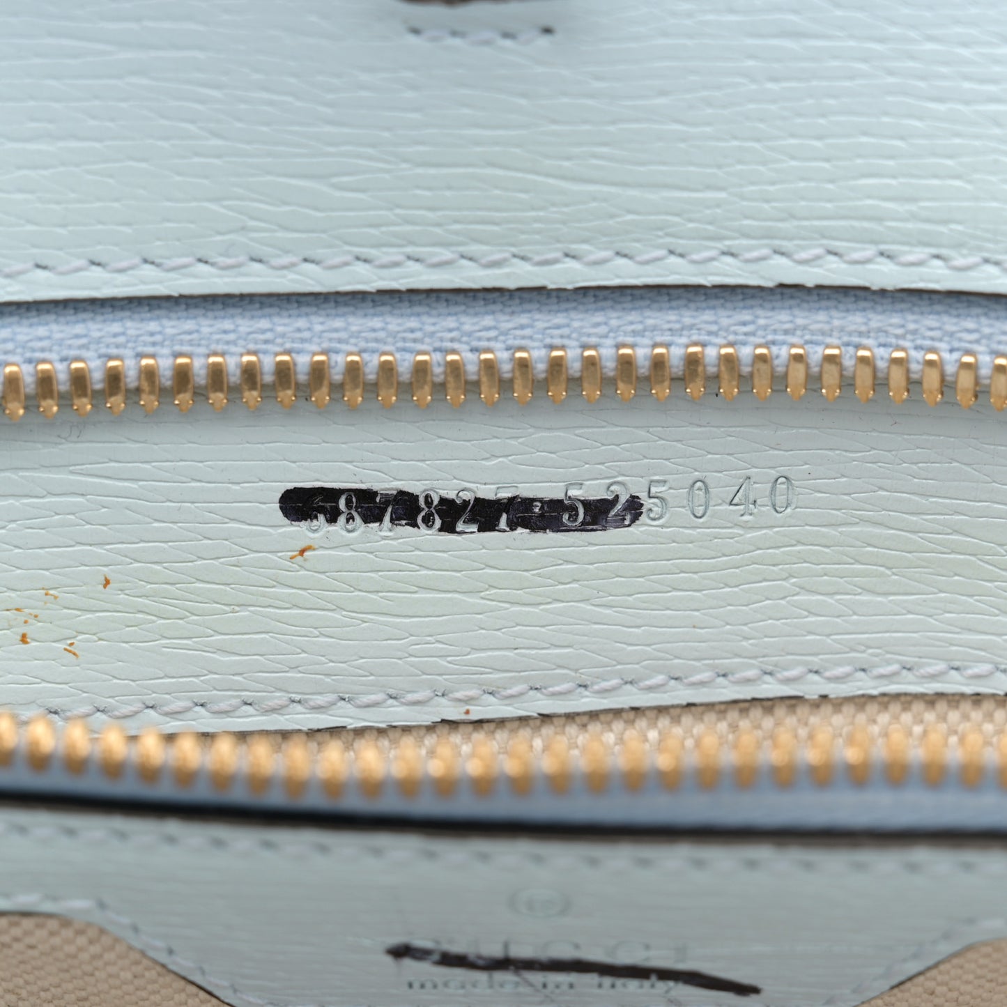 New Shangai Calfskin Tiger Savanah Textured Calfskin Medium Tote Chalky White Multicolor