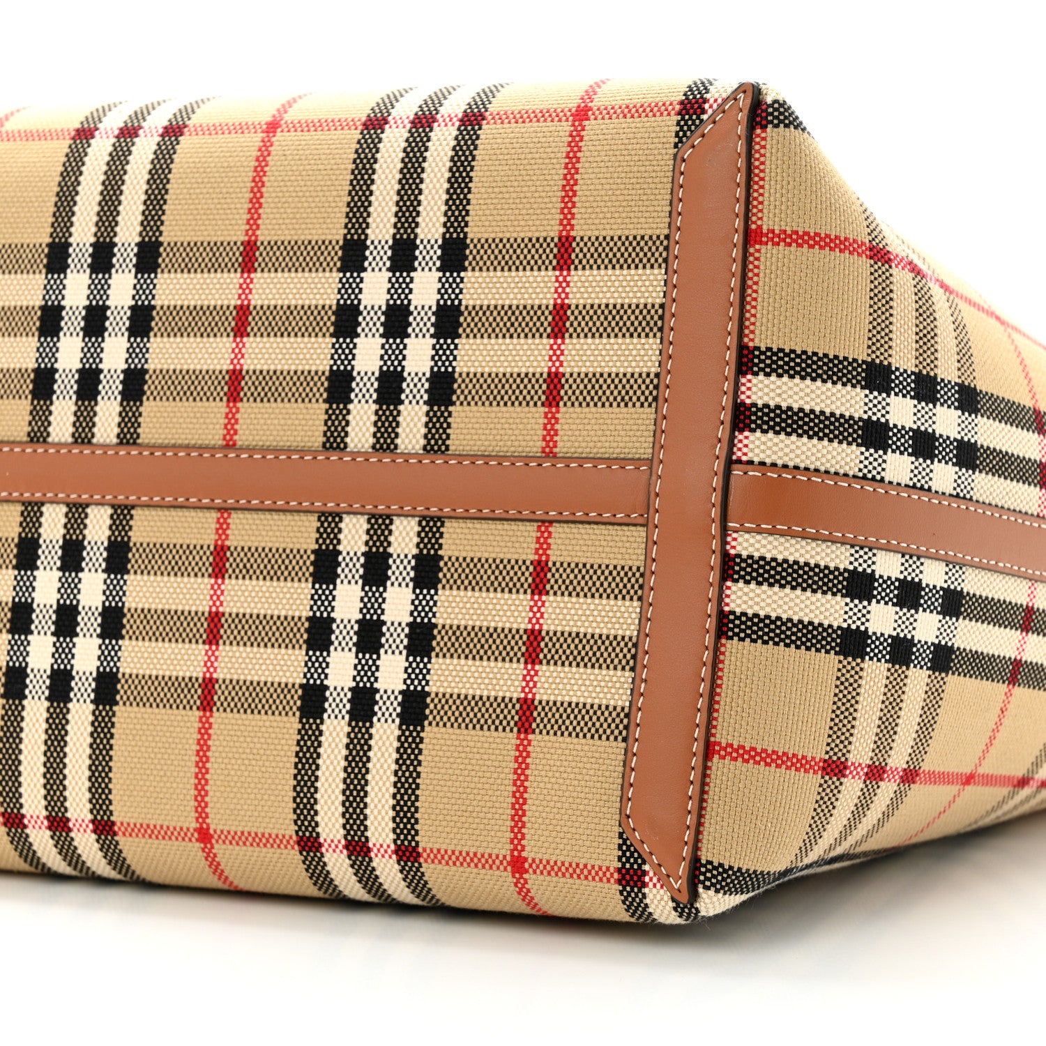 Burberry Cotton Vintage Check Medium London Tote Bag Briar Brown Black 11 of 11
