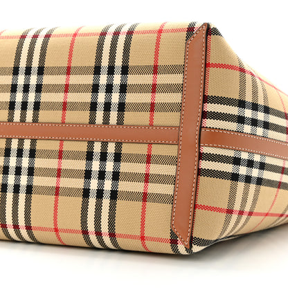 Burberry Cotton Vintage Check Medium London Tote Bag Briar Brown Black 11 of 11