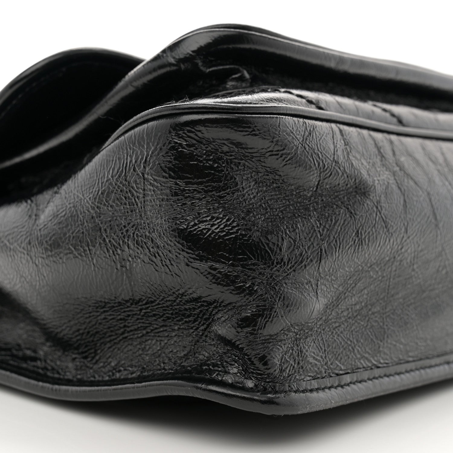 Saint Laurent Crinkled Calfskin Matelasse Monogram Medium Niki Chain Satchel Black 9 of 10