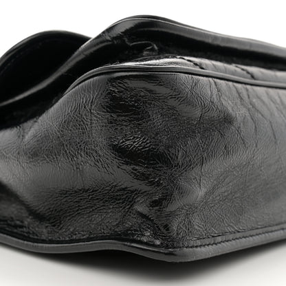 Saint Laurent Crinkled Calfskin Matelasse Monogram Medium Niki Chain Satchel Black 9 of 10