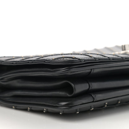 Chanel Calfskin Studded Chevron Quilted Flap Black 9 of 12