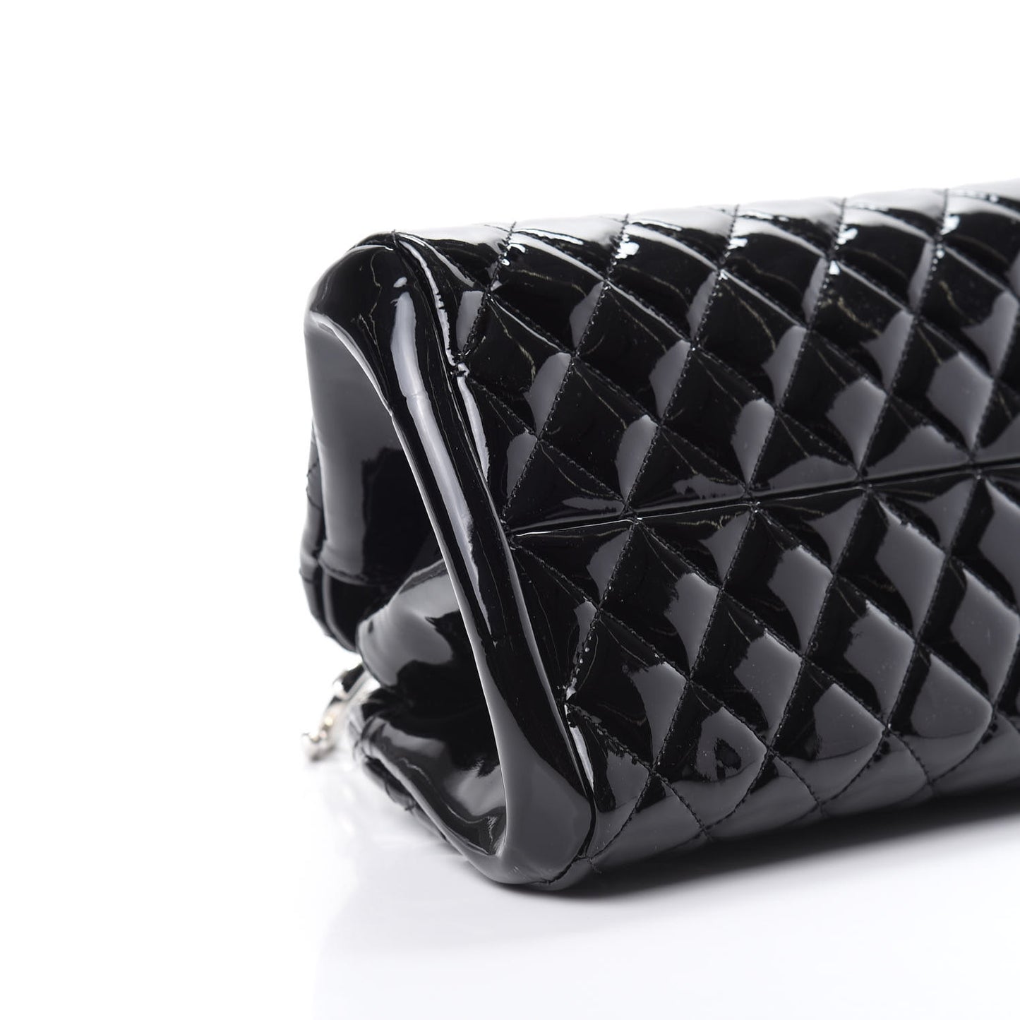 Patent Quilted Medium Just Mademoiselle Bowling Bag Black