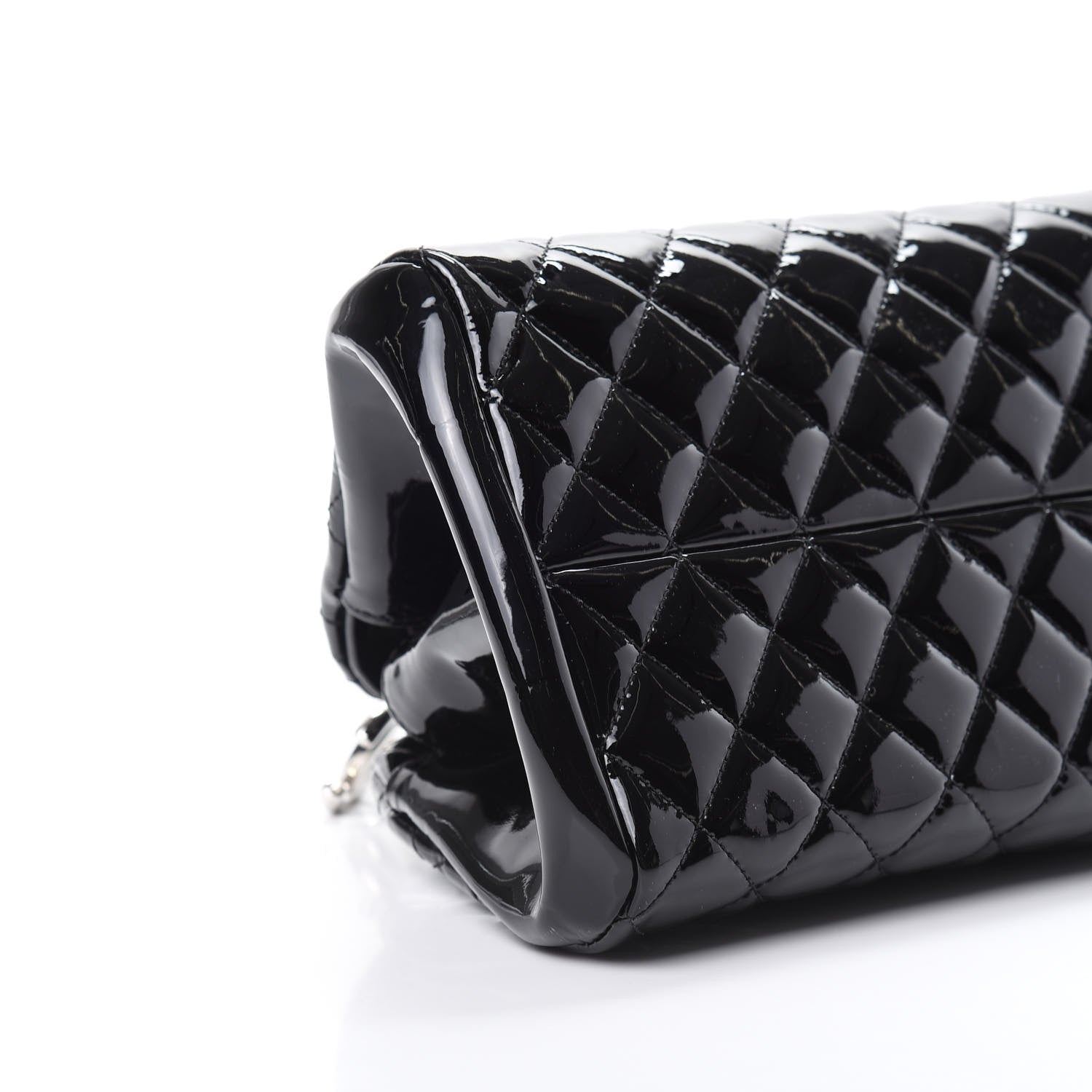 Chanel Patent Quilted Medium Just Mademoiselle Bowling Bag Black 9 of 10