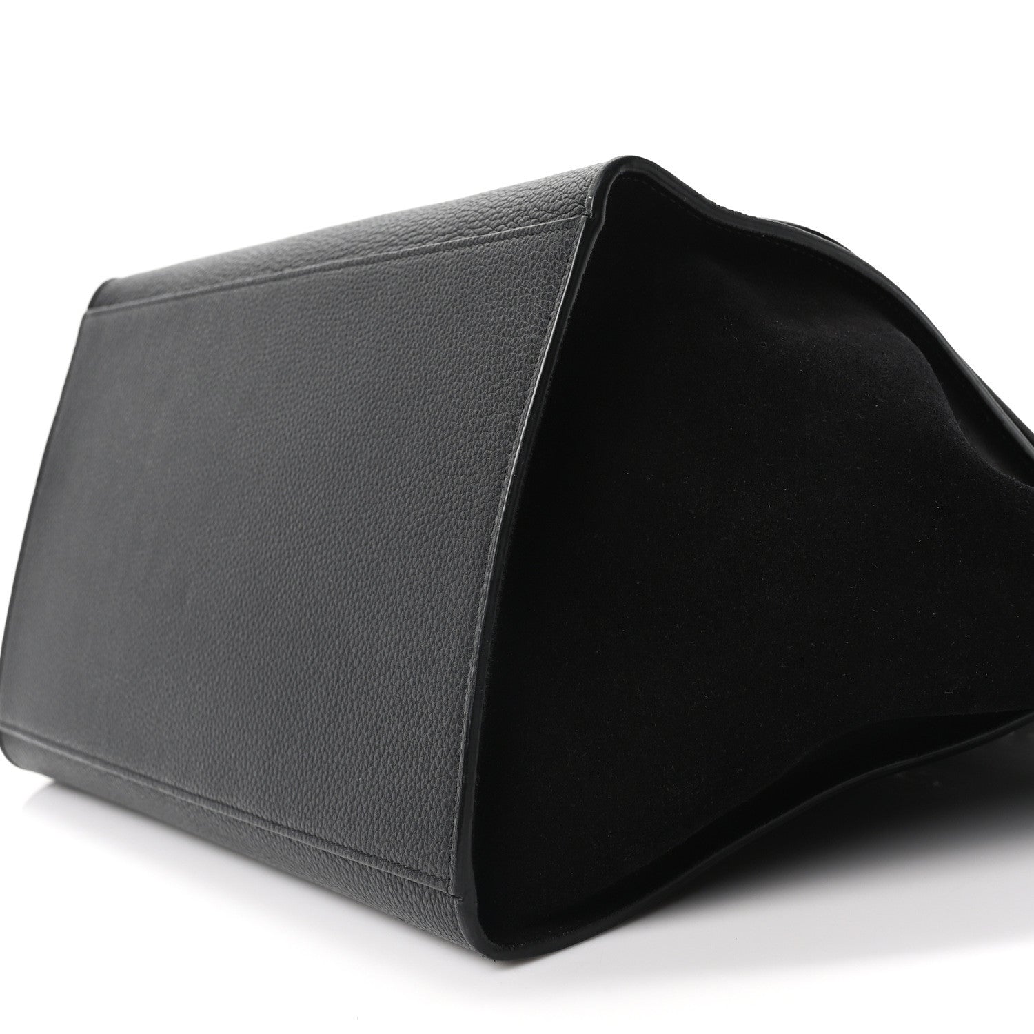 Celine Drummed Calfskin Suede Medium Trapeze Black 16 of 17