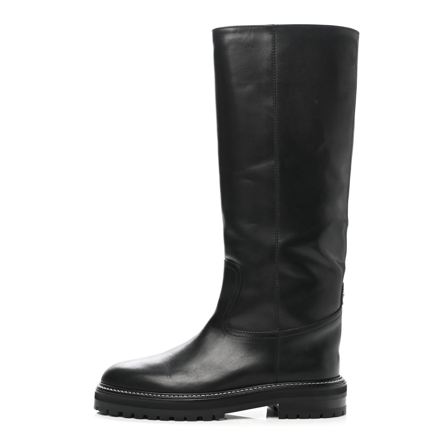 Soft Calfskin Yomi Flat Knee High Boots 39.5 Black