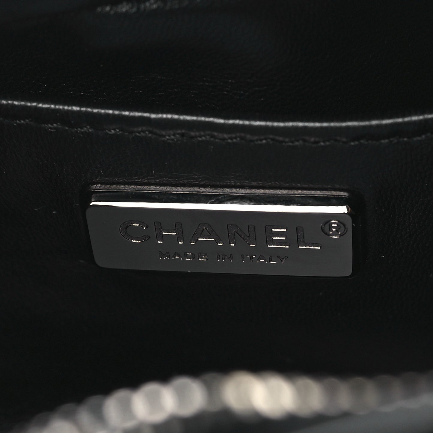 Rabbit Fur Baguette Crystal CC Bag Black