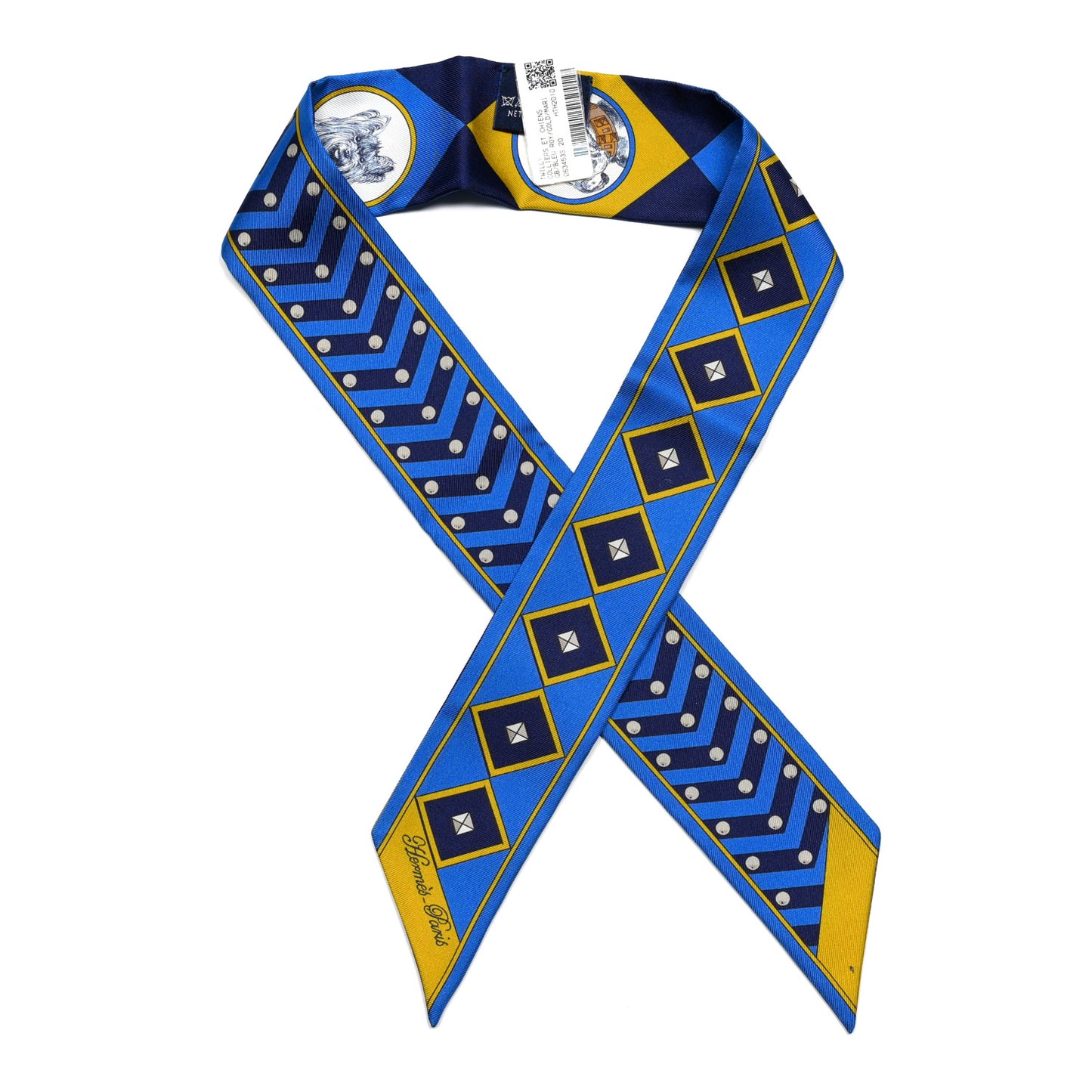 Silk Colliers Et Chiens Twilly Blue Roy Gold Marine