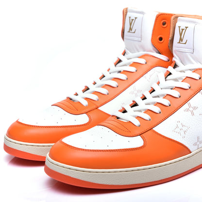 Louis Vuitton Calfskin Monogram Rivoli High Top Sneakers 10 Orange 9 of 9