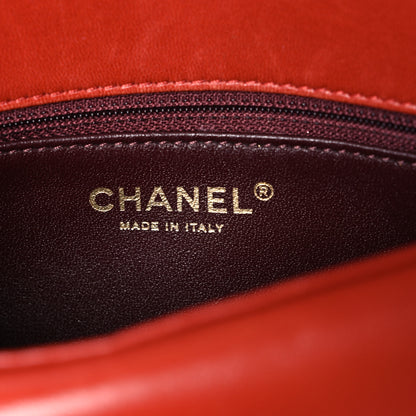 Chanel Lambskin Quilted Small Single Flap Red 6 of 10