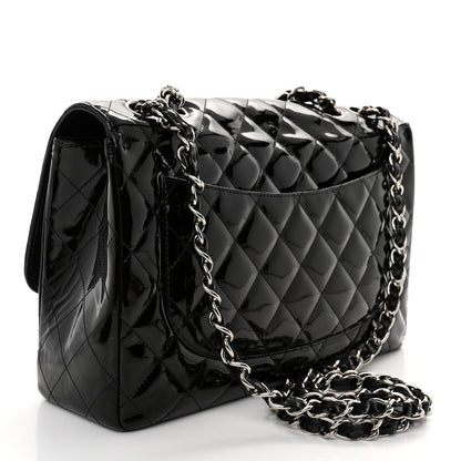Chanel Patent Quilted Jumbo Single Flap Black 3 of 9